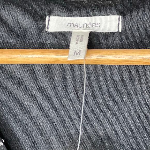 Maurices Black chiffon,  flowy, blouse with metallic dots size medium in NWT - Picture 3 of 8
